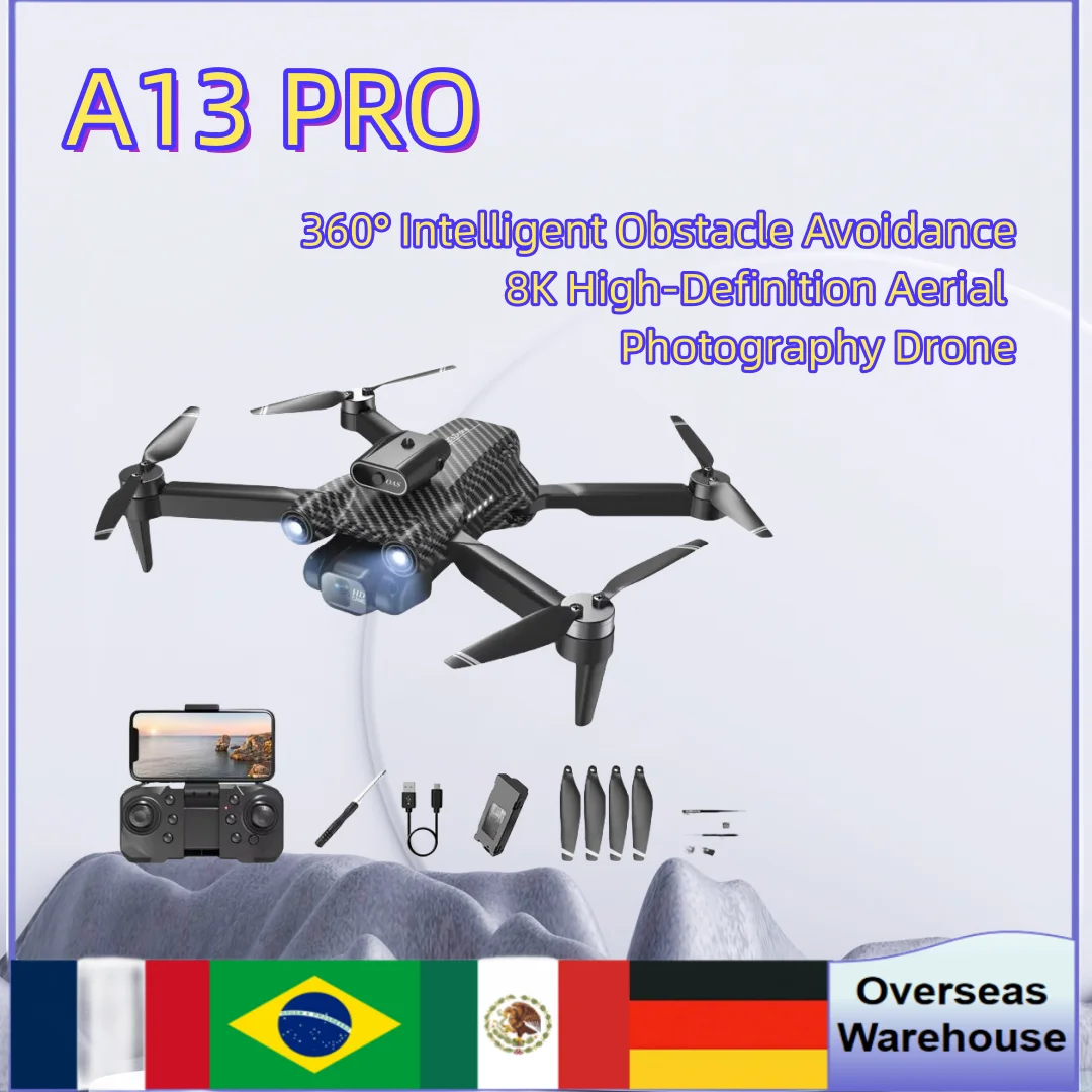 

A13 Drone Brushless Motor Quadcopter Optical Flow Obstacle Avoidance Remote Control Drone 8k Hd Aerial Photography Folding Gift