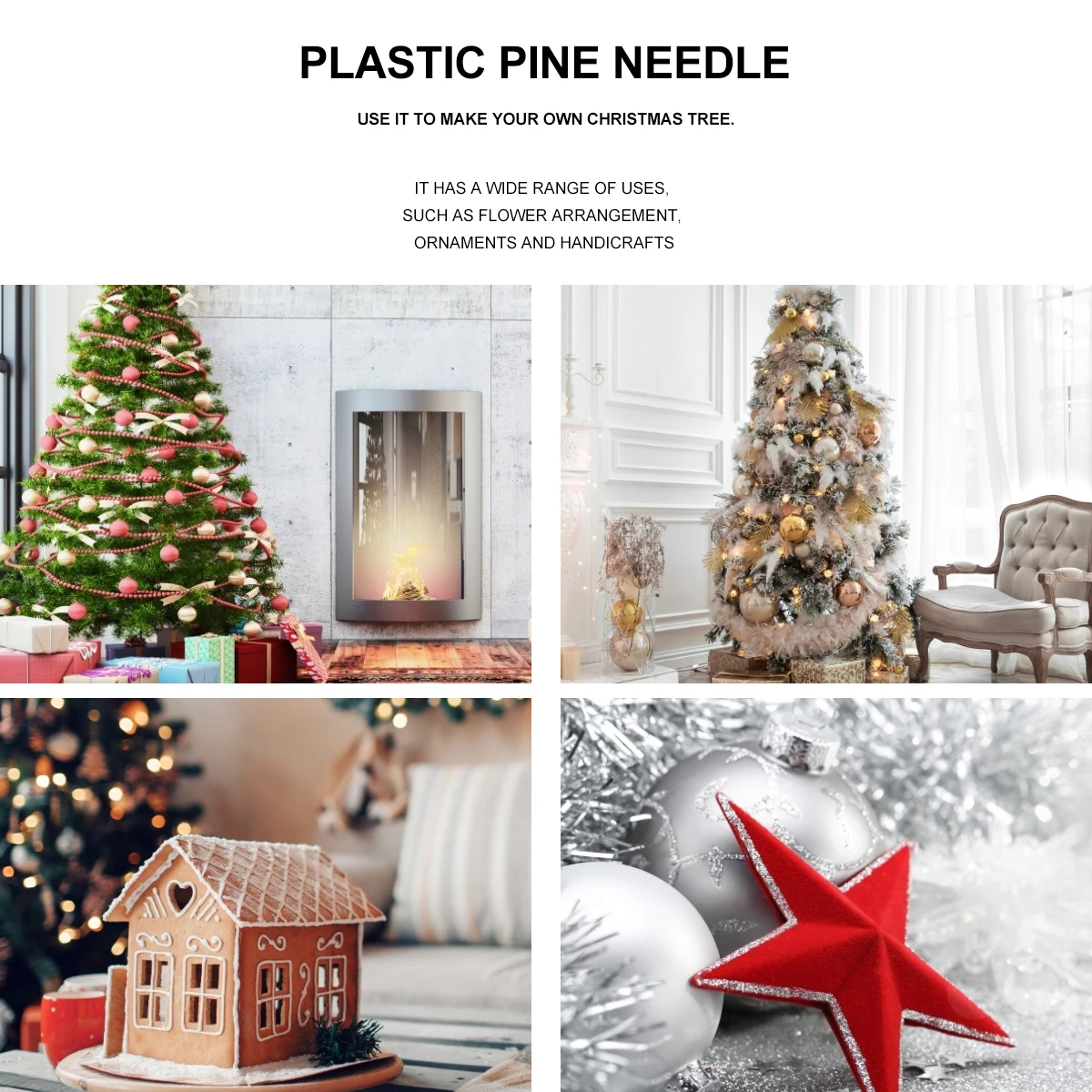 

1pc 2.7M Artificial Rattan High-Density Simulated Vine Plastic Pine Needle For Christmas Diy Decoration Craft Ornament