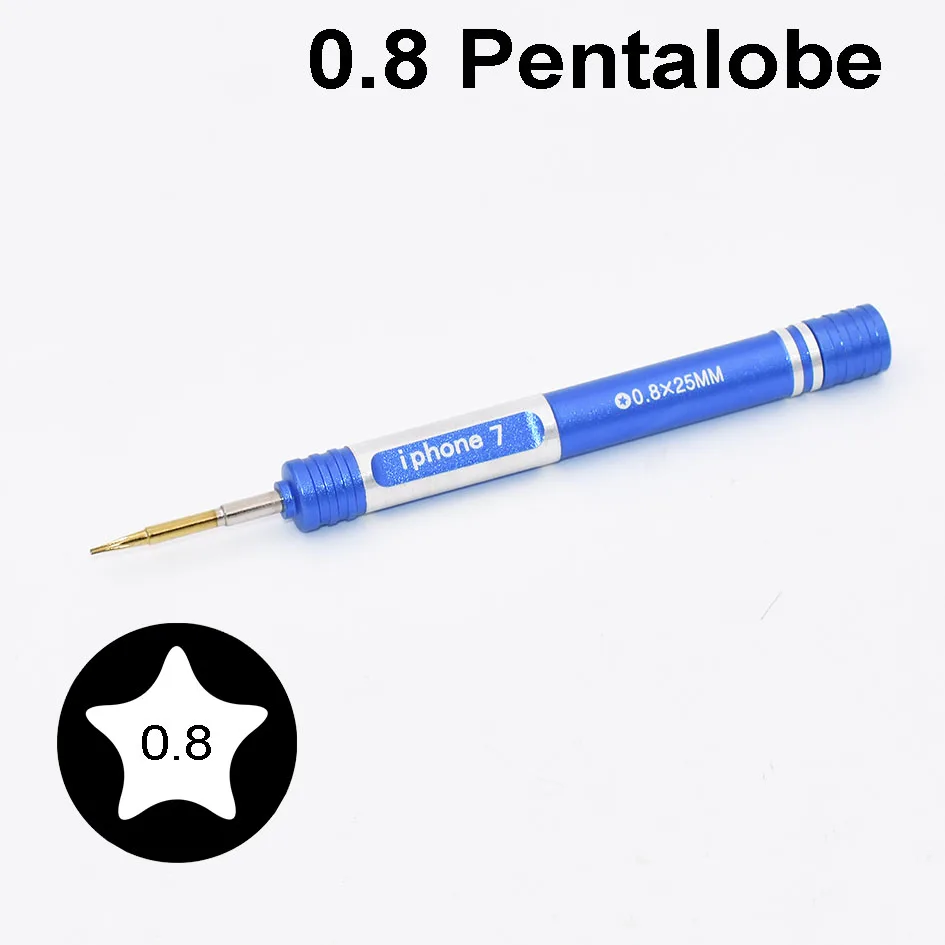 S2 Steel 0.8 Pentalobe Screwdriver 5 Pointed Star Screwdrivers For iPhone 4 4S 5 5S 6 6S 7 Plus Bottom Screw Open 400pcs/lot