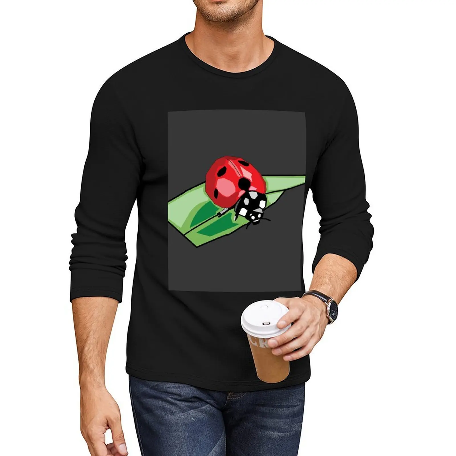 Ladybird Insect Long T-Shirt black t shirts custom t shirt boys t shirts funny shirt shirts for men graphic
