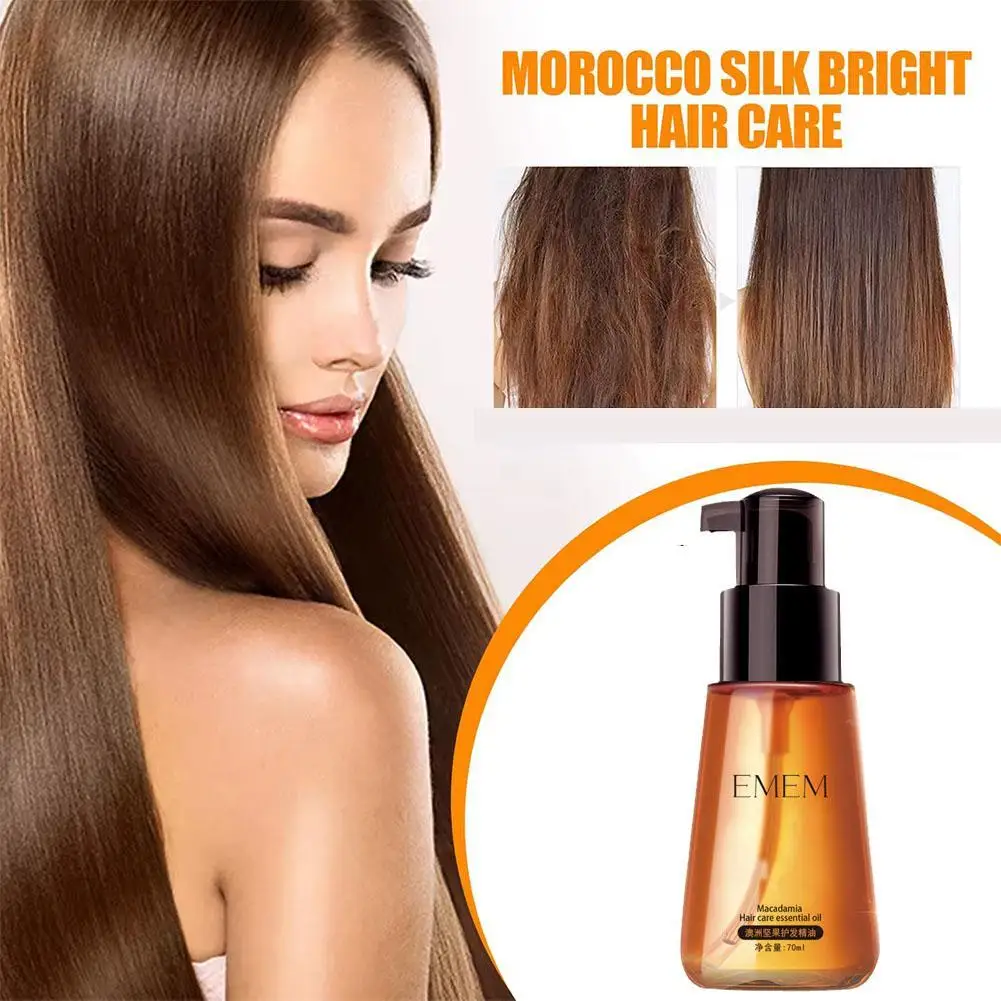 

1pc 70ml Morocco Argan Hair Oil Nourishing Repair Damaged Improve Split Hair Rough Remove Smoothing Soft Hair Essence Oil