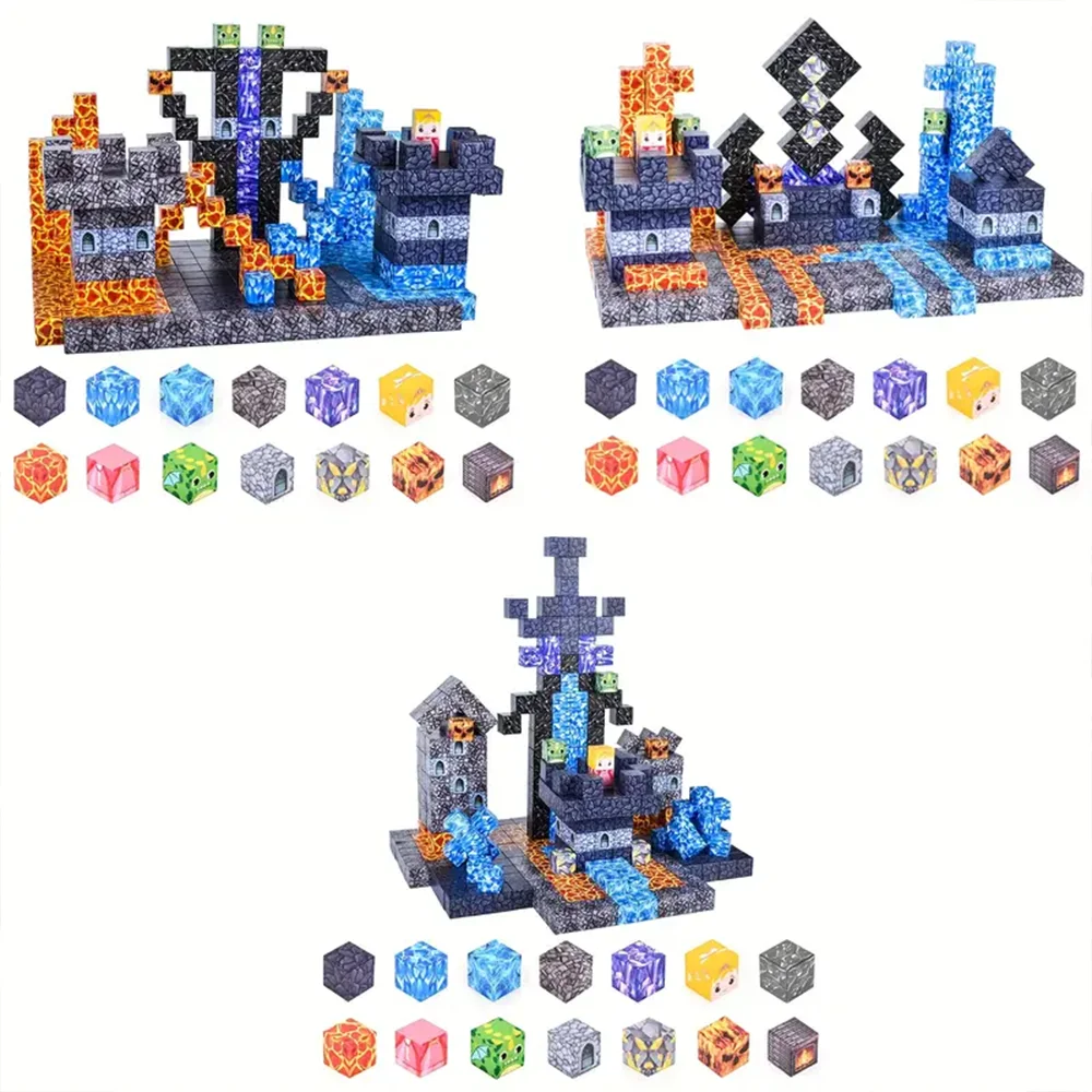 مكعبات بناء مغناطيسية إبداعية ألعاب تعليمية للبنين والبنات مكونة من 28 قطعة مجموعة بناء للأطفال