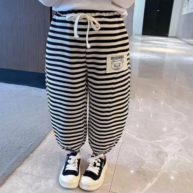 Boys Casual Pants Long Trousers Cotton 2024 Stripe Spring Autumn Baby's Kids Pants High Quality Children's Clothing