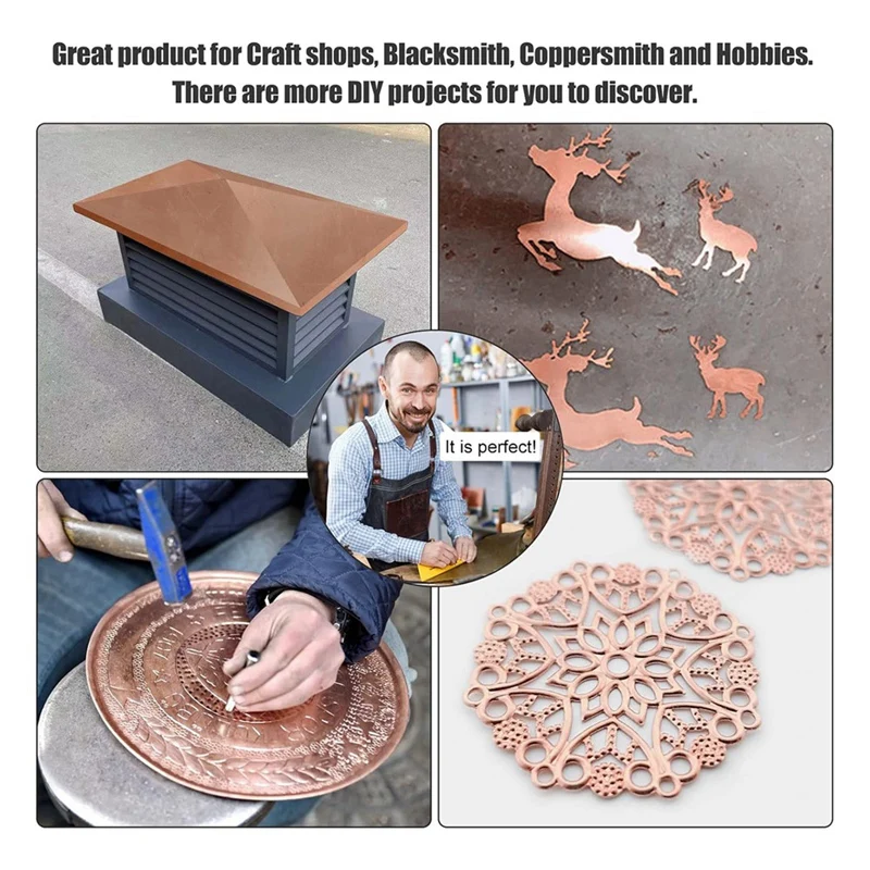 Clignotant en cuivre pour projets de bricolage, 16 oz, calibre 24, épaisseur 0.5mm, longueur 10 pieds, rouleau de cuivre, 24 Ga, largeur 2 pouces x 10 pieds