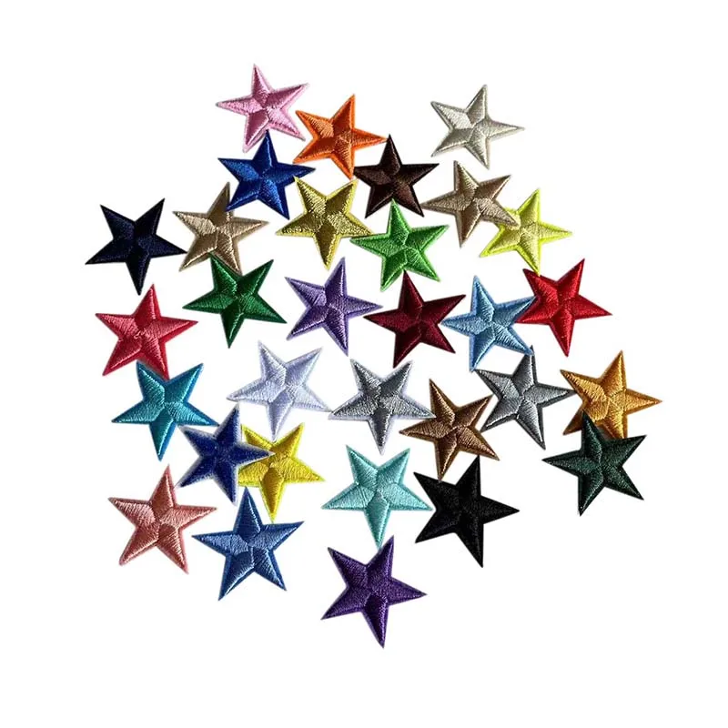 10PC/ 3*3CM Five-Pointed Star Iron On Stickers Badges Embroidery Applique Patches,Mini Patch Vetement Thermocollant For Clothing