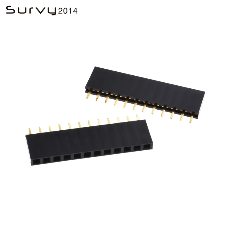 10/20/50/100PCS 12 Pin Header Socket gold plated 2.54mm Row Straight Female Single diy electronics