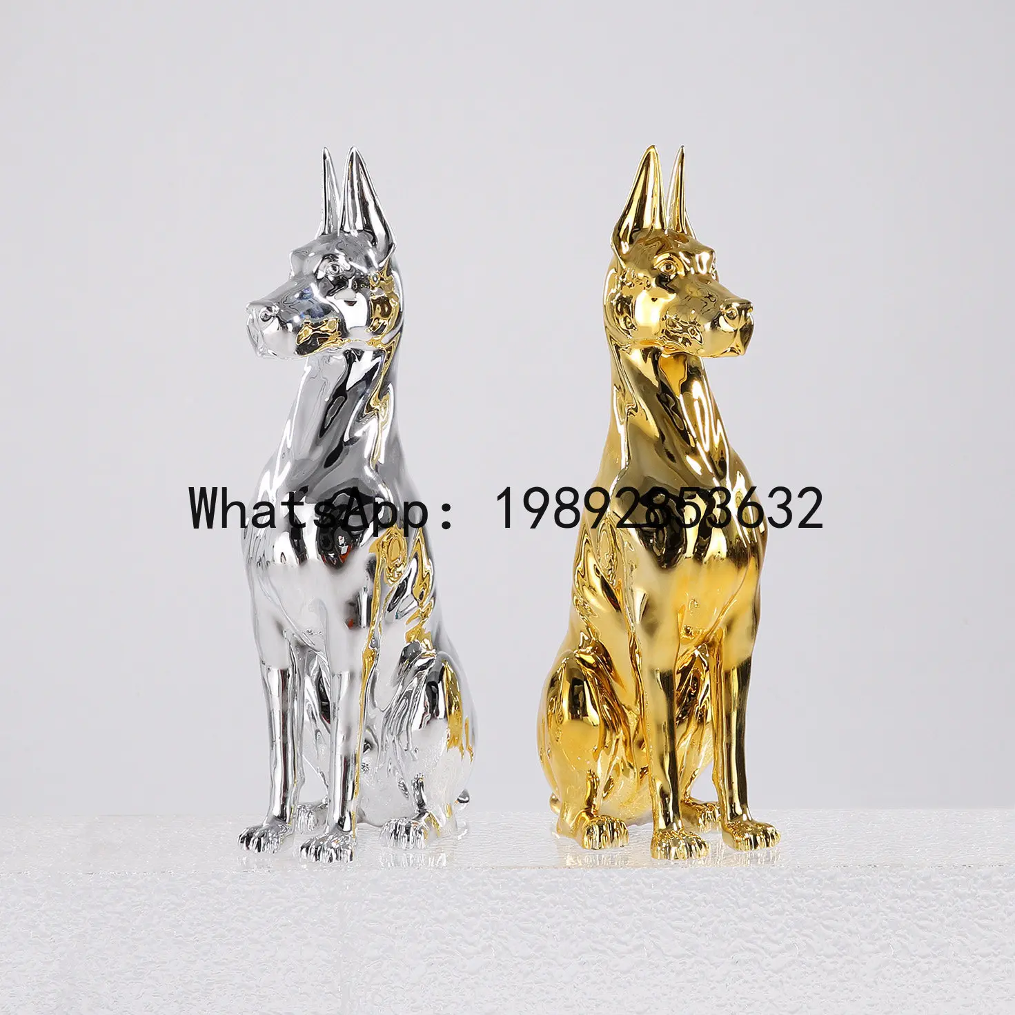 

XL Luxury French Bulldog Electroplated Decoration TV Cabinet Living Room Large Floor Dog Ornament
