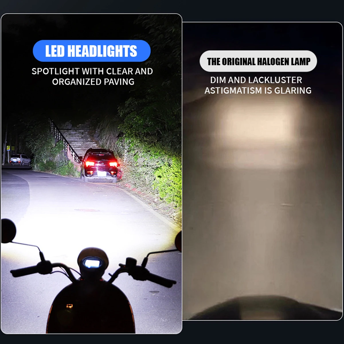 1pc Spotlight fan H4 Led Motorcycle Headlight Bulb BA20D LED Lens White Yellow Hi Lo Lamp Scooter Accessories Fog Lights 12V