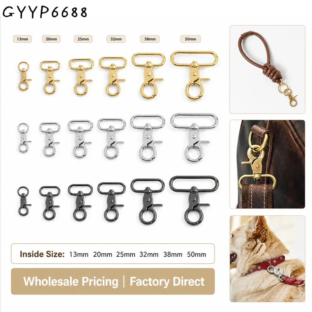 50PCS 13-50mm Metal Buckles Bags Lobster Carbines Swivel Trigger Snap Hook For Keychain Backpack Shoulder Strap Belt Accessories
