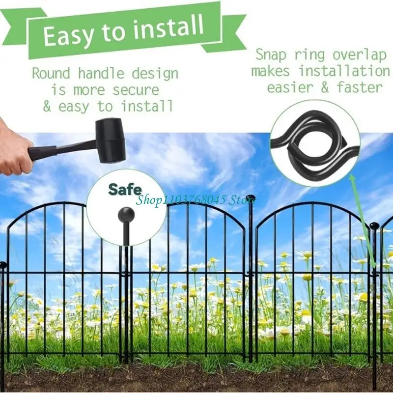 R53F Decorative Garden Fence Animal Barrier Border for Dog Rabbit Metal Garden Edging