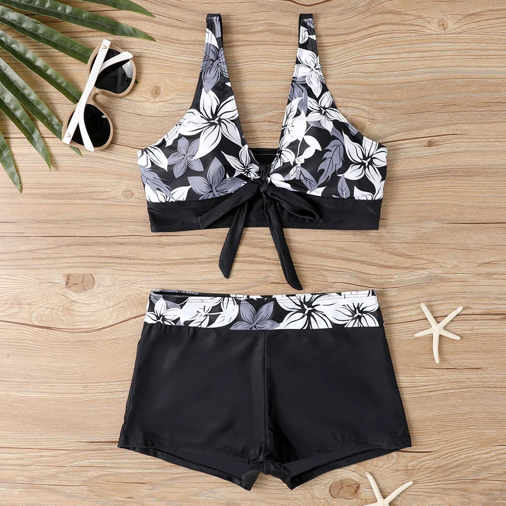 

Womens High Waisted Swimsuits with Boy Shorts Brazilian Sports Halter Bikini Two Piece Bathing Suits Criss Cross Back Swimwear