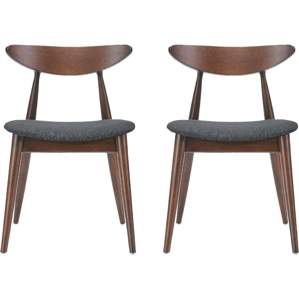 Home Barron Fabric Dining Chairs, 2-Pcs Set, Charcoal