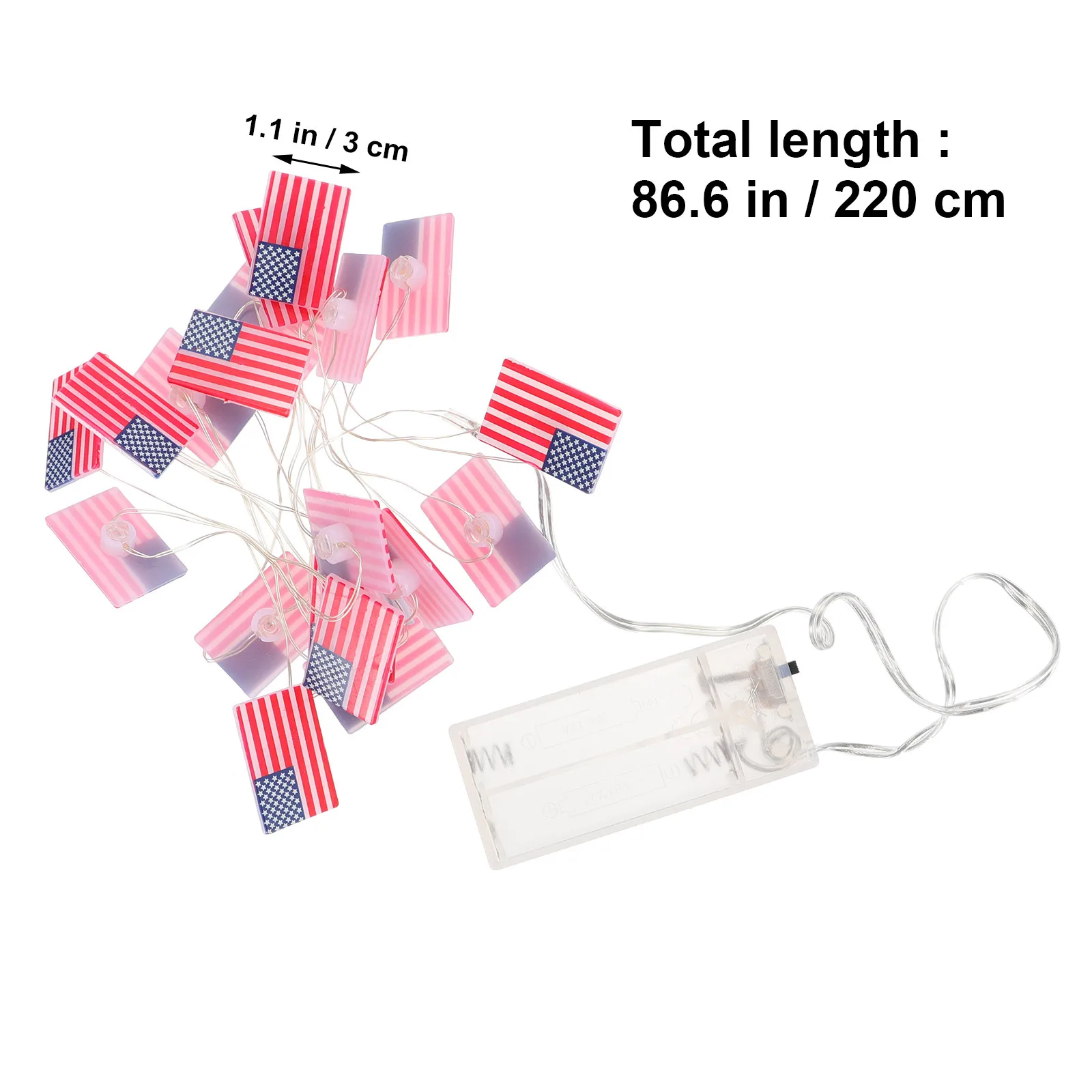 1 مجموعة العلم الأمريكي Led سلسلة أضواء الأسلاك النحاسية الجنية أضواء لعيد الاستقلال في الهواء الطلق الديكور الداخلي مهرجان الإضاءة