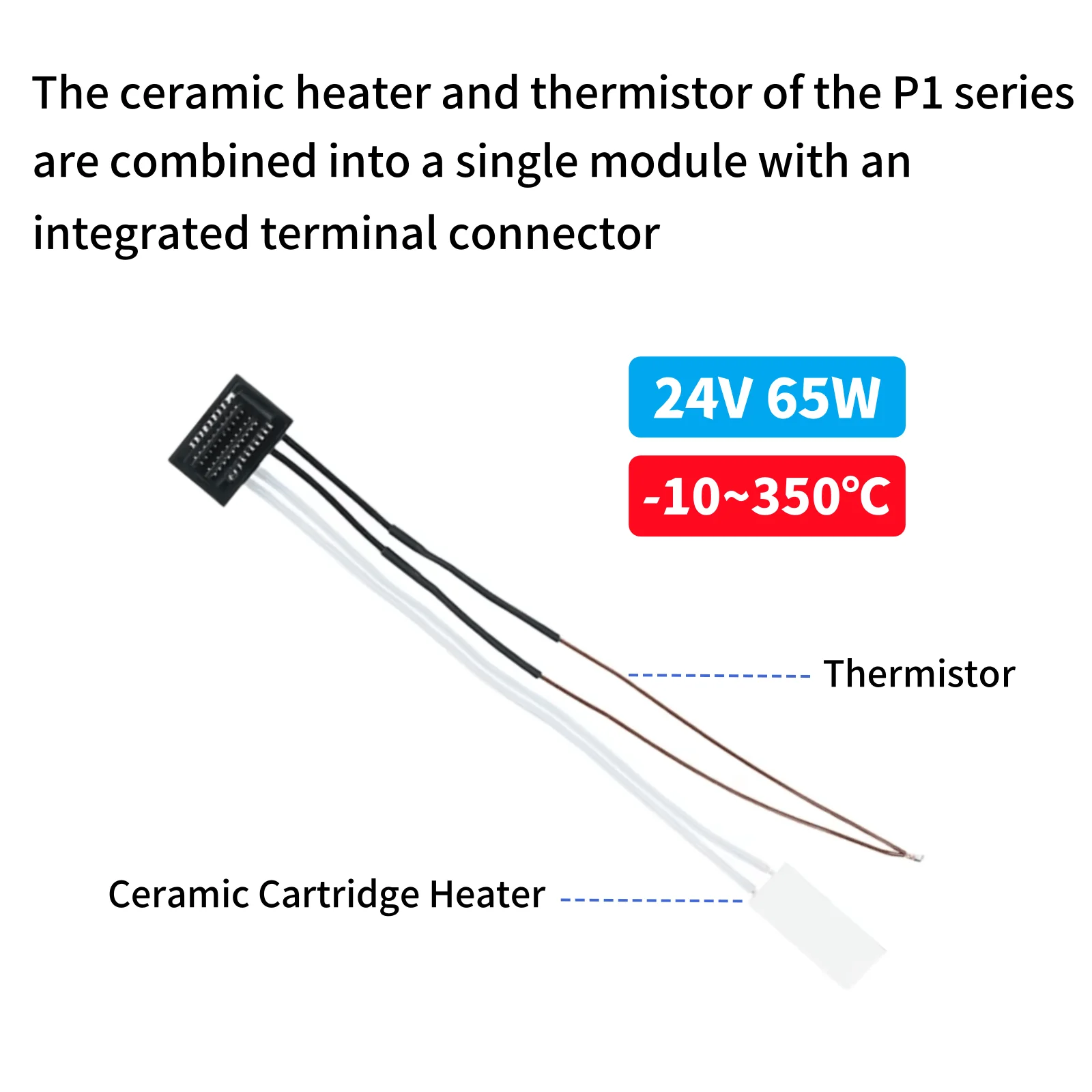 Calentador y termistor Caremic para Bambu lab P1P P1S HotEnd Sensor de temperatura de cartucho cerámico para impresora 3d Bambulab P1S P1P