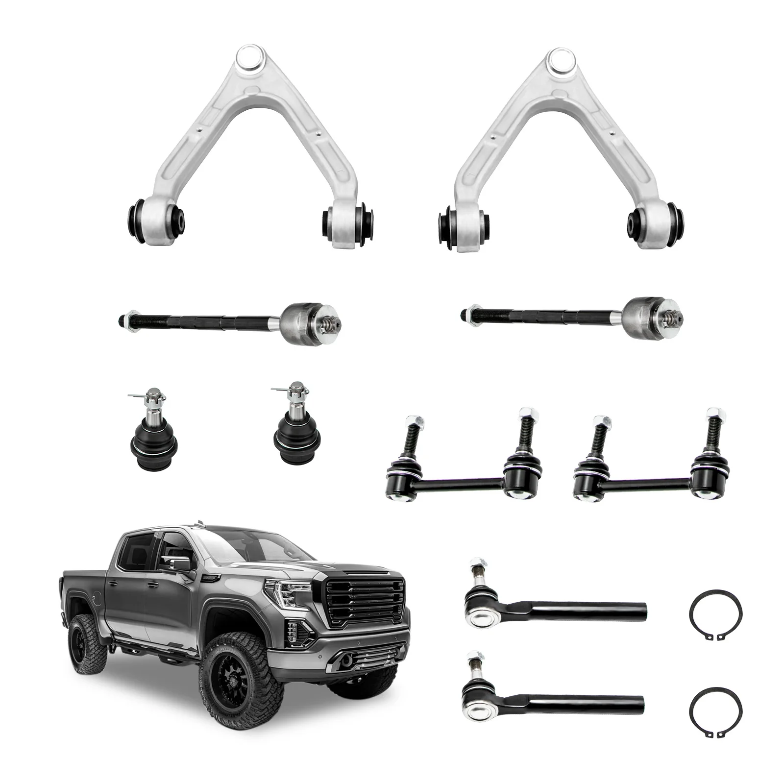 MaXpeedingrods Factory 10x Front Upper Control Arms Tie Rod Sway Bar Link Kit For Hummer H3 2006-2010 Suspension Upgrade