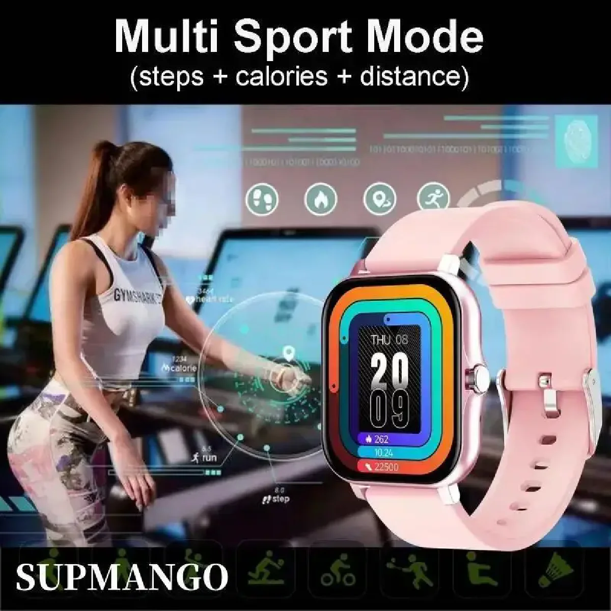 2024 Slimme Horloge Voor Mannen Vrouwen Cadeau Full Touch Screen Sport Fitness Horloges Bluetooth Noemt Digitale Smartwatch Polshorloge