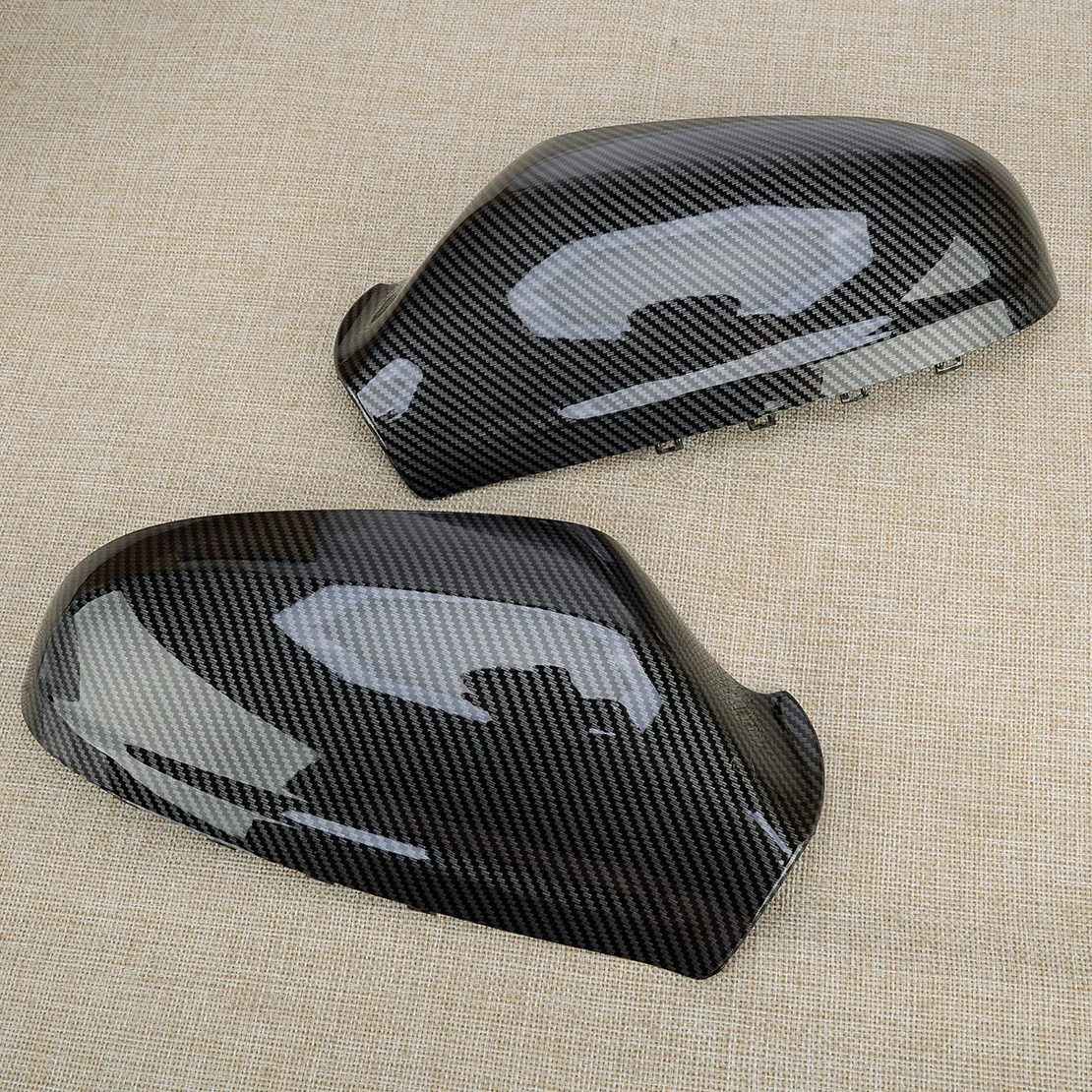 1 Pair Door Wing Rearview Mirror Cover Cap Fit for Opel Vauxhall Astra H 2004 2005 2006 2007-2013 Carbon Fiber Style ABS New