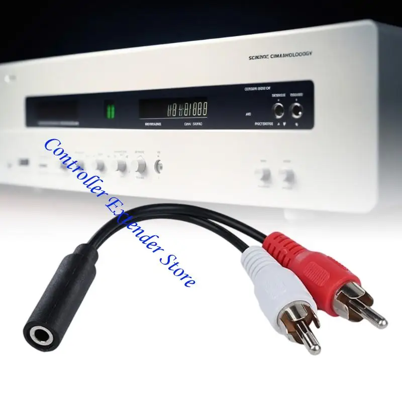 N84B 3.5mm Female to 2RCA Male Stereo Y Splitter Cable Adapter for Laptop Phone