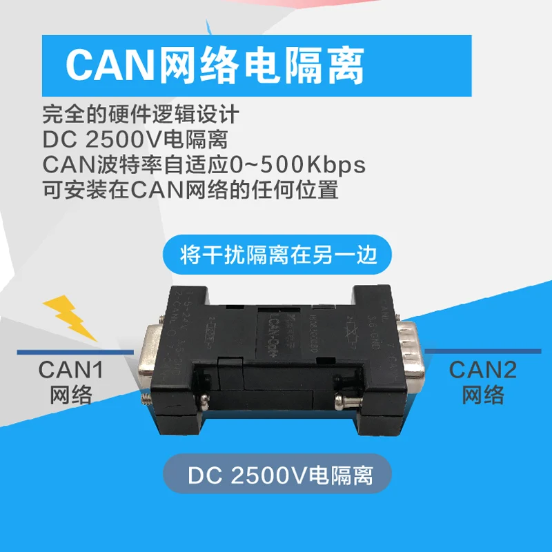 CAN bus isolator, anti-interference electrical isolation, CAN network expansion Optoapter