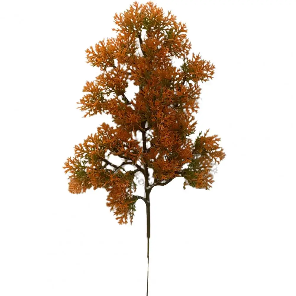 1 Branch Artificial Plant Green UV-resistant Flower Arrangement Fake Pine Stem For Courtyard