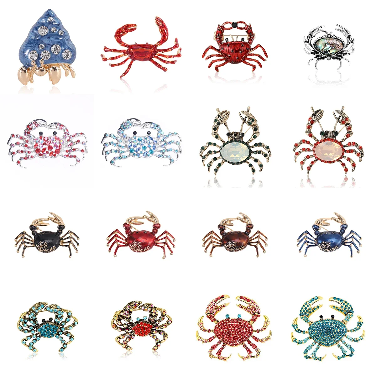 Broches de crabe en émail pour femmes, épingles animales unisexes, multicolore disponible, accessoires de fête de bureau, cadeaux