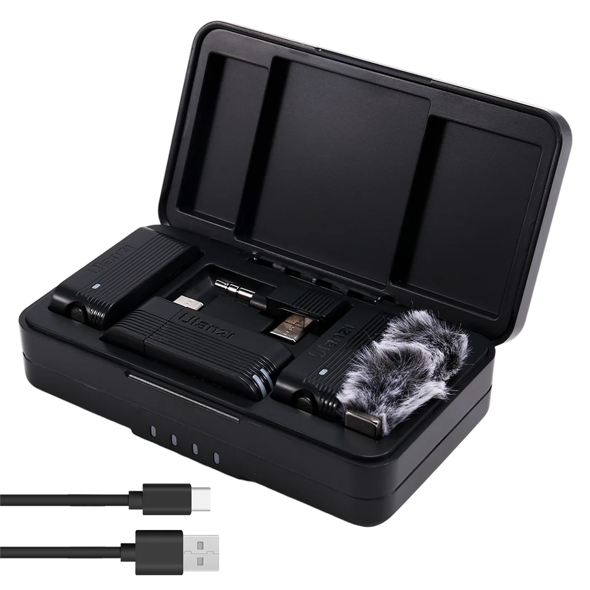 Micrófono Lavalier inalámbrico A100 para entrevistas en la calle Grabación de música para cámaras de teléfonos inteligentes