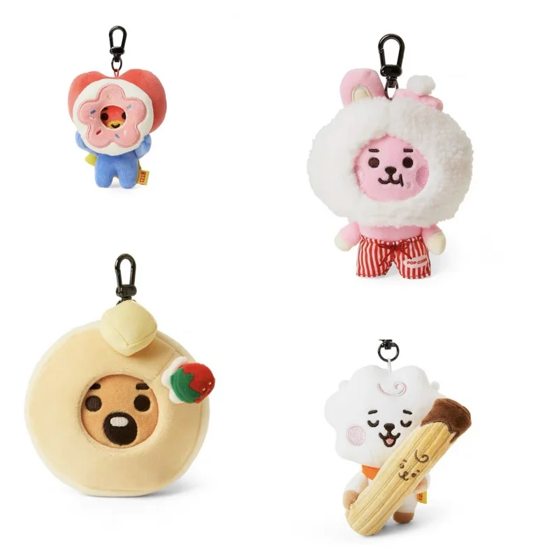 10Cm Anime New BT21 Cooky CHIMMY Cartoon Plush Toy Y2K Creative New Plush Doll Keychain School Bag Accessories Gift for Friend