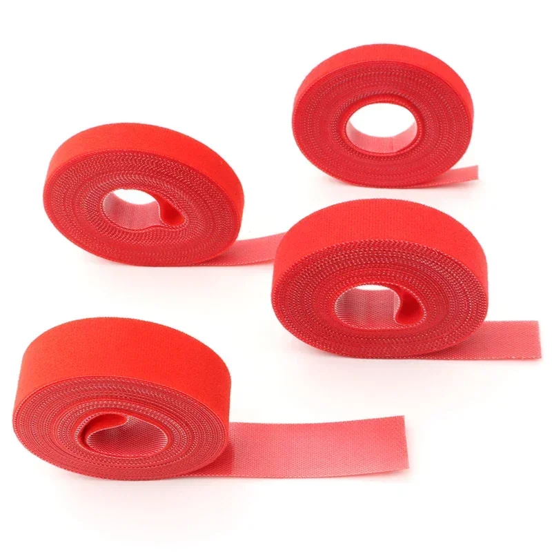 5m/roll Cable Ties Reusable Loop Bundle Self Adhesive Red Nylon Strap Organizer Clip Wire Holder Management Fastening Tape