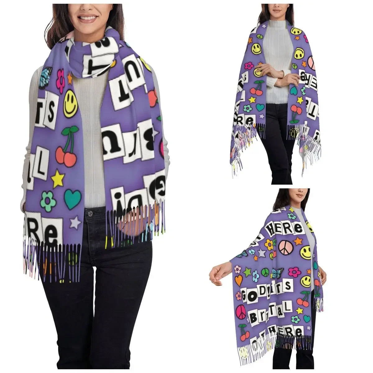 Vampire Rodrigos Sour GUTS Music Scarf for Women Fall Winter Pashmina Shawls and Wrap Long Large Shawl Scarf Daily Wear