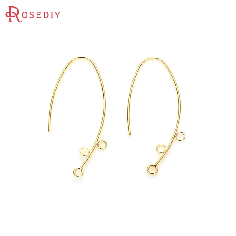 18K Gold Color Brass Long Wire Earring Hook High Quality Diy Jewelry Making Supplies Earrings Accessories for Women