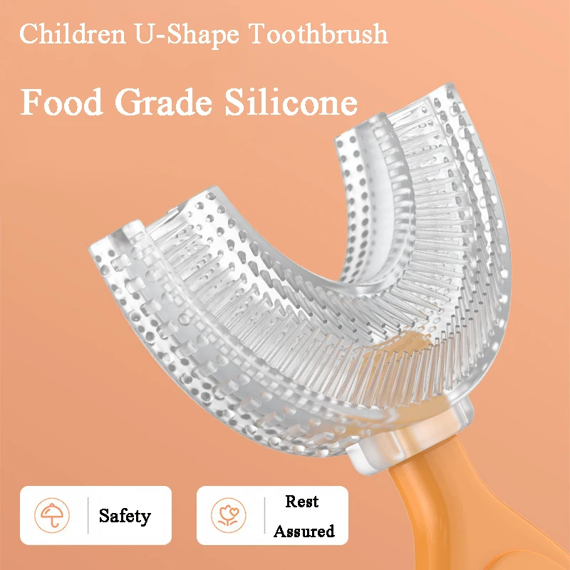 Baby Toothbrush Children 360 Degree U-shaped Child Toothbrush Teethers Soft Silicone Baby Brush Kids Teeth Oral Care Cleaning