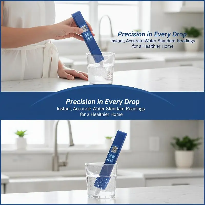 TDS Meter Digital Water Quality Tester High Accuracy PH Meter 0-9990ppm Water Purity Analyzer Monitor