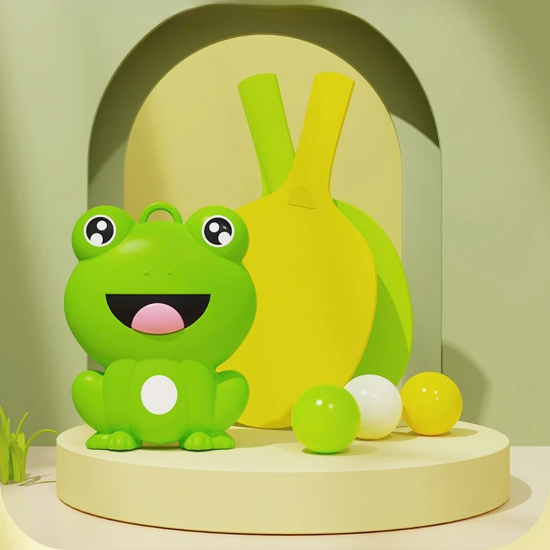 

Indoor Hanging Ping Pong Trainer Table Tennis Practice Device Portable Retractable Interaction Toy Frog for Children Kids