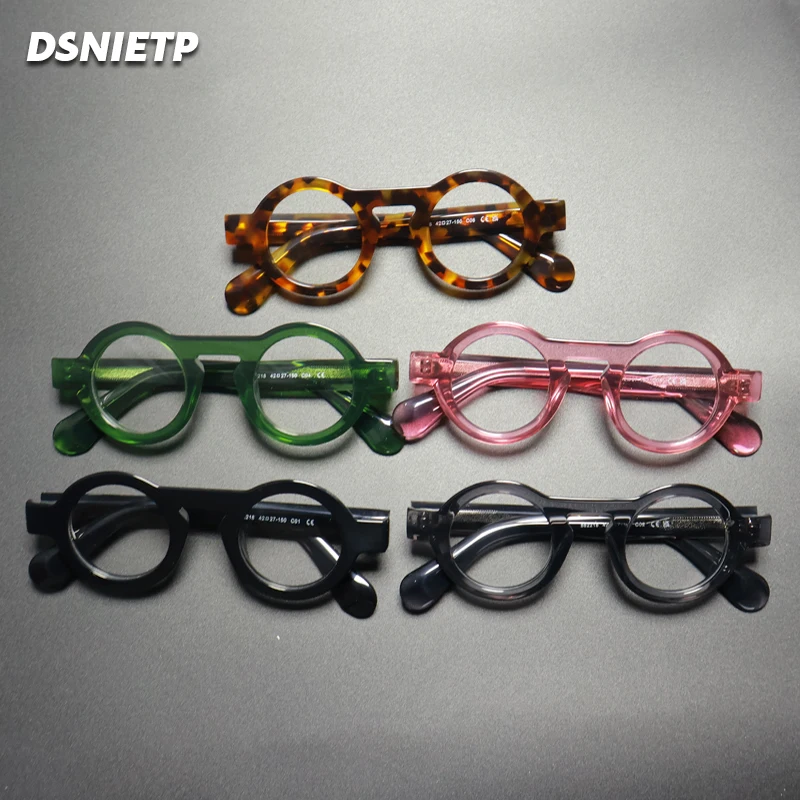 Vintage Acetate Reading Glasses Men Round Photochromic Anti Blue Light Prescription Myopia Glasses Women Luxury Brand Eyewear
