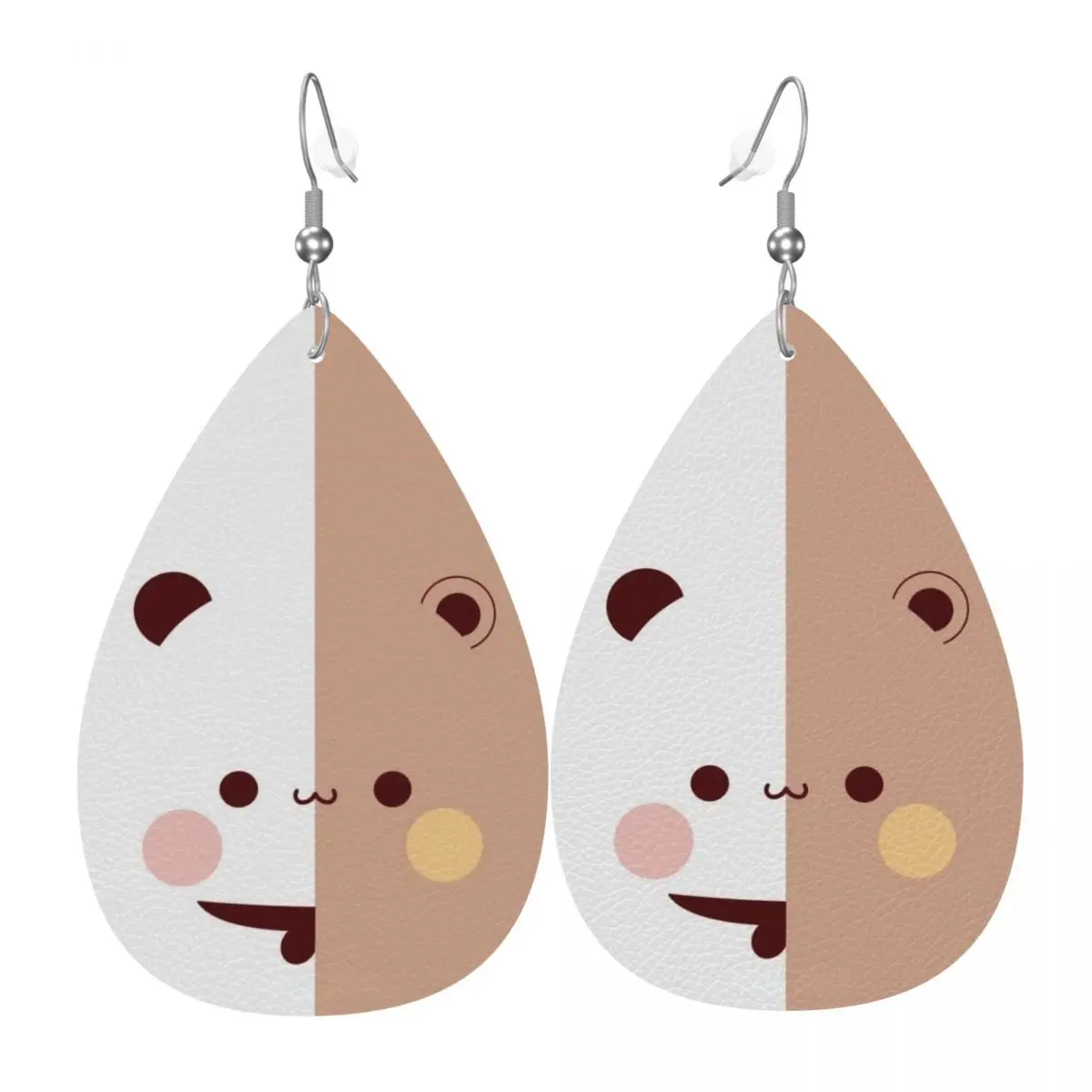 

Custom Funny Bubu And Dudu Leather Teardrop Earrings for Women Leather Earrings Fashion Lightweight for Parties Holidays