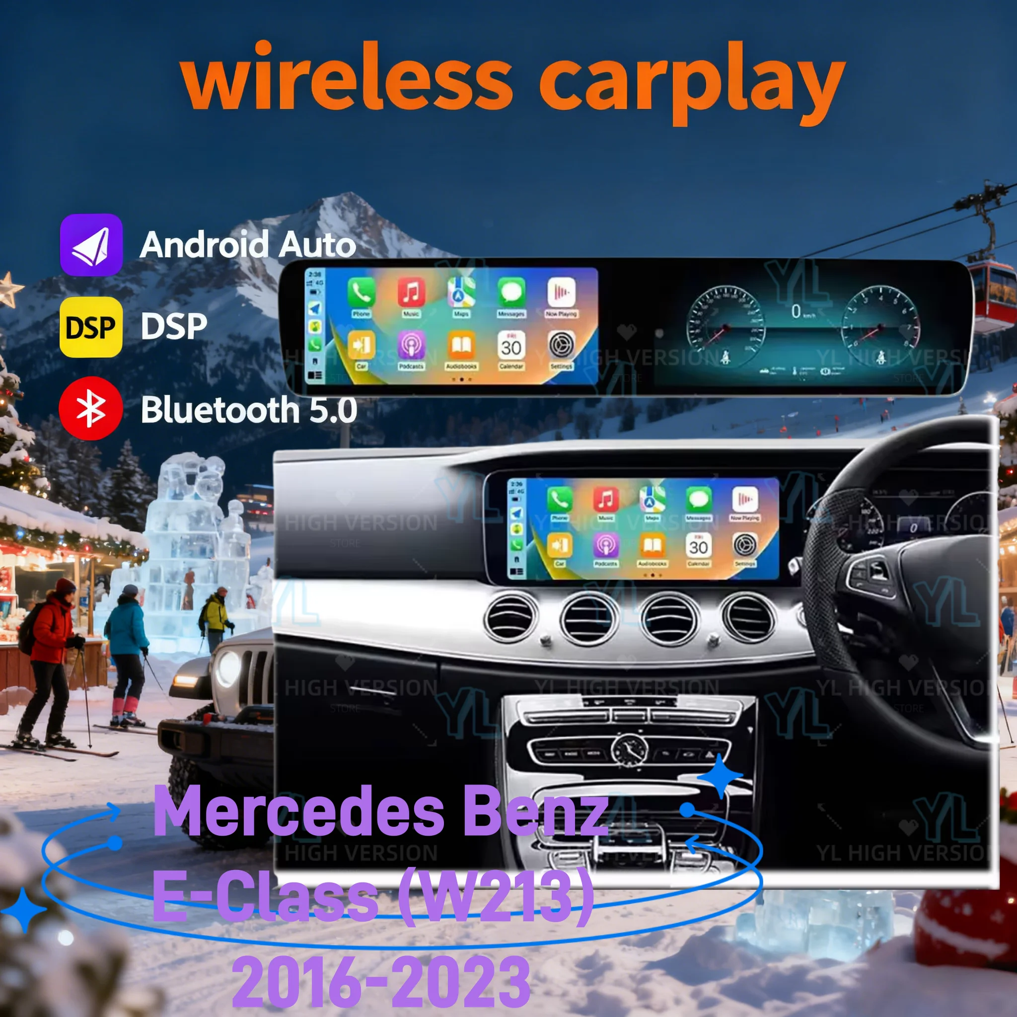 

RHD 12.3 Inch Android 13 CarPlay Car Radio For Mercedes Benz E-Class (W213) 2016-2023 Dual Screen Multimedia GPS Navi Unit 4G BT