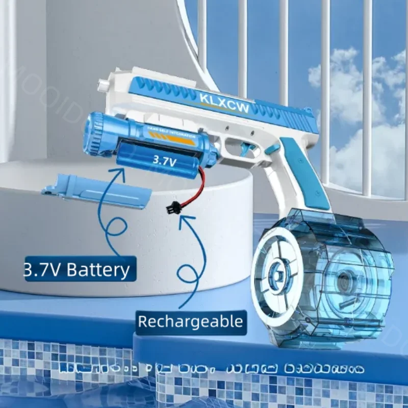 Pistolet à eau extraterrestre électrique avec laser LED pour enfants, odorà eau de grande capacité, odorde tir Bl84, piscine d'été, jouets d'extérieur