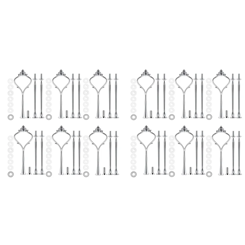 

A98E-12 Set Tray Hardware For Cake Stand 3 Tier Cake Stand Fitting Hardware Holder For Wedding And Party Serving Tray(Silver)
