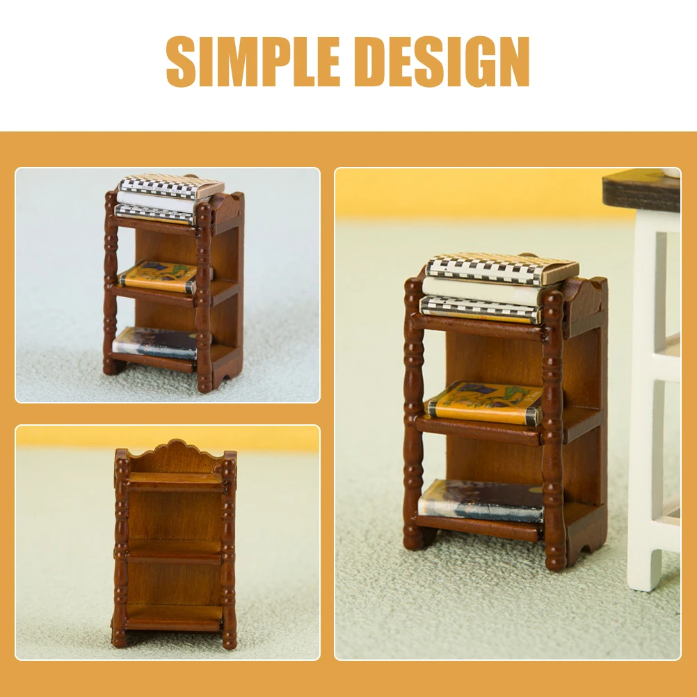 

2pcs Storage Stand Wood Simple Design For Mini House Shelf Decorative Miniature Furniture Accessories Mini Garden