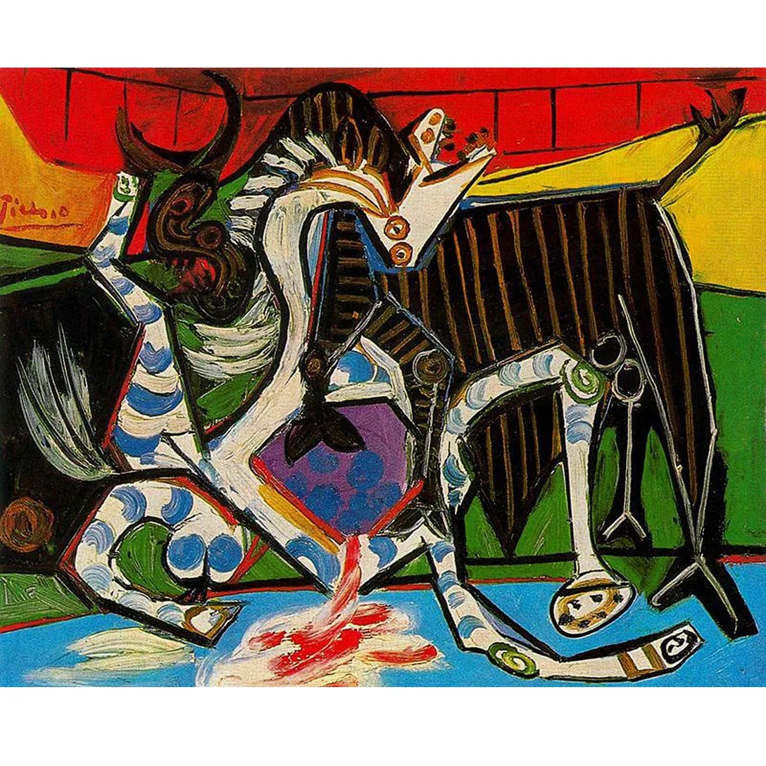 

Bullfight by Pablo Picasso Hand painted famous oil painting reproduction Abstract oil painting on canvas paintings wall decor