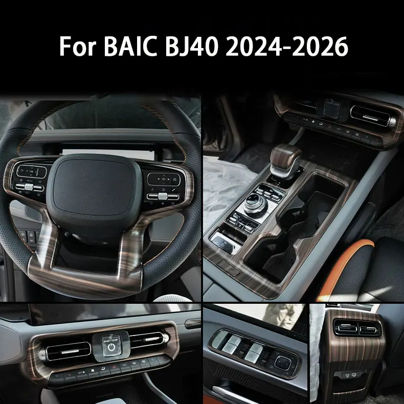 For Baic Beijing BJ40 2024 2025 2026 ABS Interior Car Styling Gear Shift Window Control Panel Front Rear Air Vent Outlet Cover
