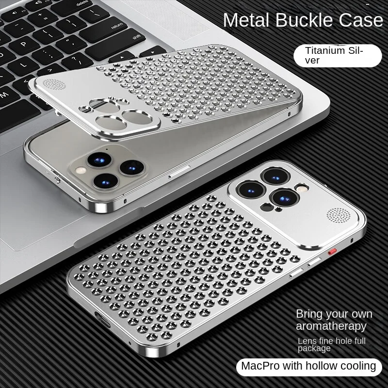 

Ultra-thin Protective Case with Metal Thermal Design for Heat Dissipation, iPhone 15, 14, 13, 12 Pro Max