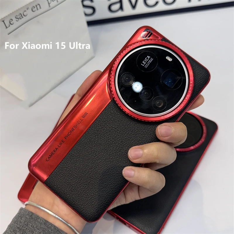 Etui na Xiaomi 15 Ultra 14 13 New Color Blocked PU Leather Hard Cover For For Xiaomi Mi 14 Ultra 15 13Ultra 5G Protection Shell — zdjęcie produktu 6
