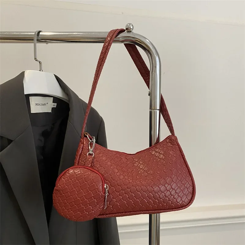 

2025 Women's Woven Pattern Tote Bag with Sophisticated Design Adjustable Strap Crossbody & Handheld Options for Daily Chic