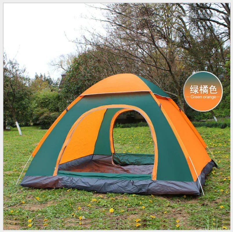 1-3-4 Person Instant Up Camping Tent Waterproof Double Door Outdoor Automatic Tent Hiking Sunshade Awning Tents Outdoor Camping