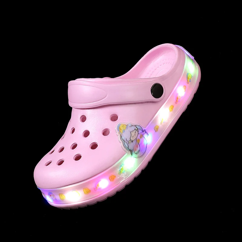 

Light Sandals for Girls Pink Mermaid Print Fashion Outdoor Non-slip Barefoot Shoes Girls Beach Soft Sole Cute Luxury Girls Shoes