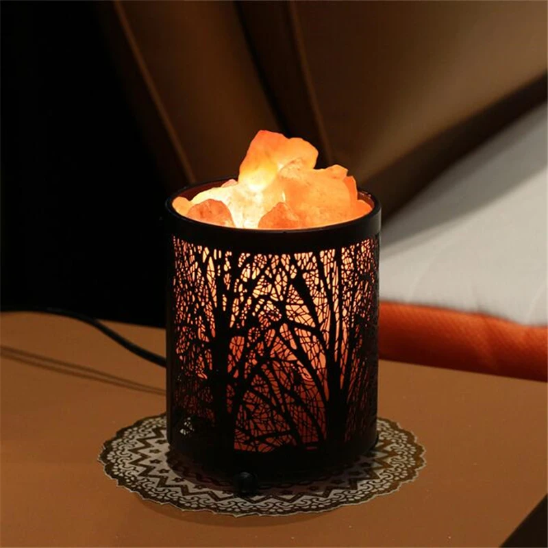 Natural Himalayan Salt Lamp USB Atmosphere Led Night Light Table Lava Lamps for Bedroom Bedside Warm Light Christmas Decoration