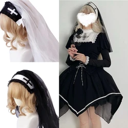Black Lace Veil Halloween Veil With Comb Lolit Hairband Lolit Headwear Cros Headband Lolit Headband Lolit Headpiece