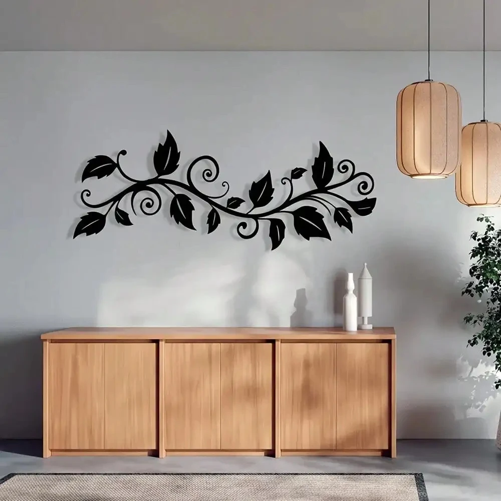 Rust-Resistant Metal Wall Art, Black Branch Decoration, Modern Home Living Room Bedroom, Elegant and Durable, Plant Inspiration