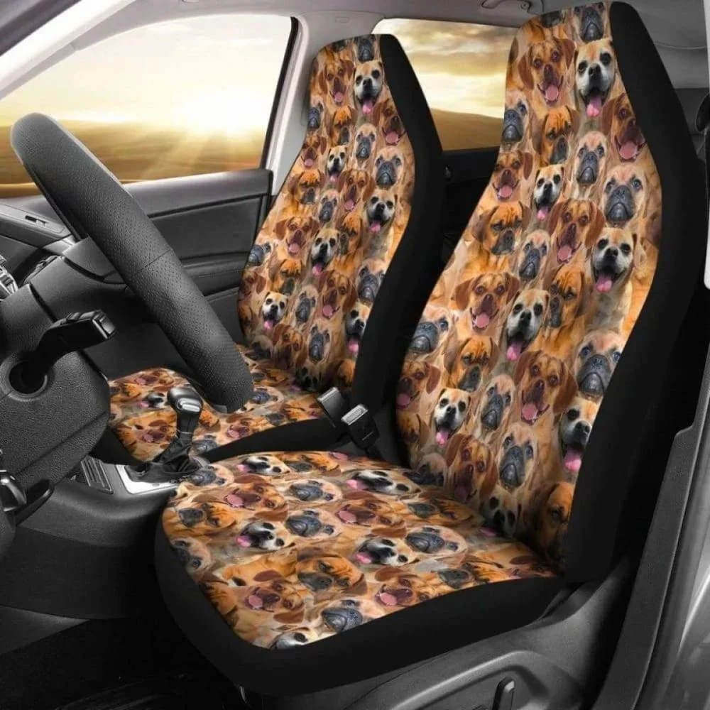 Puggle Full Face Car Seat Covers 102918,Pack of 2 Universal Front Seat Protective Cover